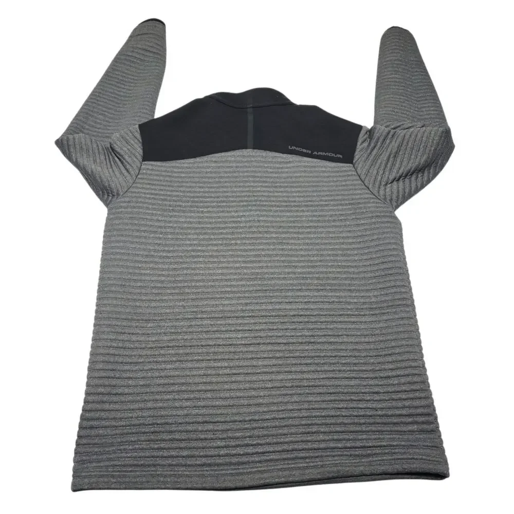 Under Armour Jacket Gray ColdGear Loose Fit Size Small 1/4 Zip Ribbed Gray